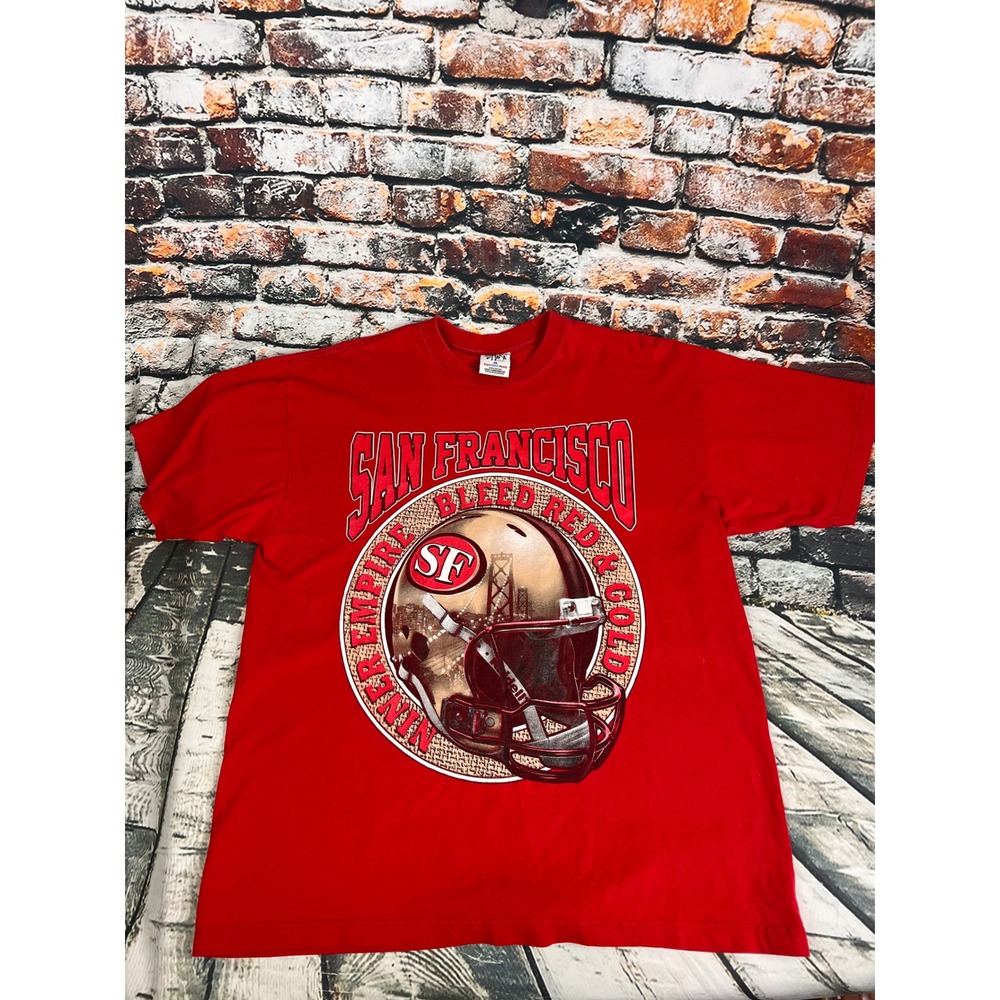 Shaka Wear San Francisco 49er Empire Red Heavyweight T-Shirt Mens‎ XL SF Helmet